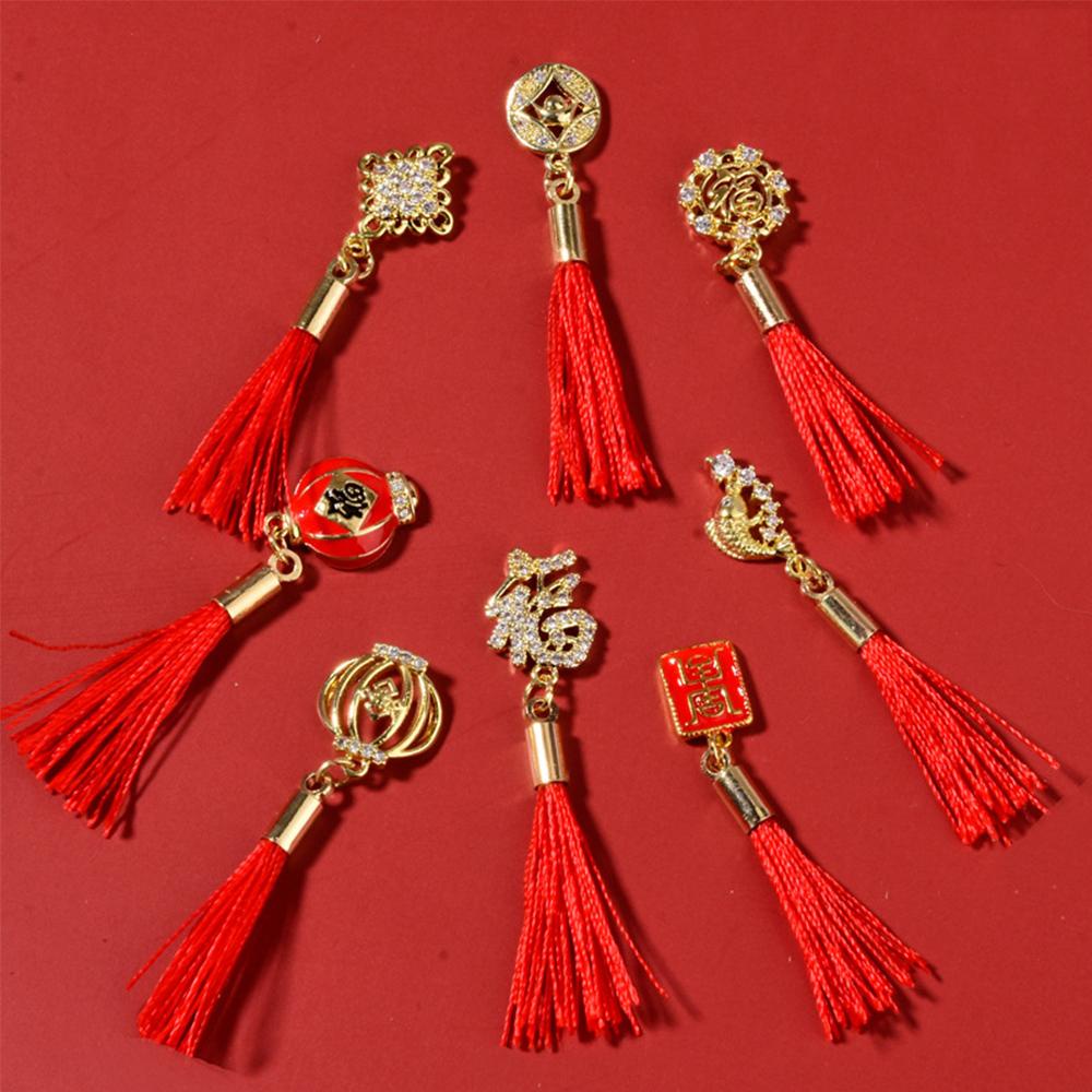 OCEANMAP Đá 3D Tua Rua Đỏ Sang Trọng Trang Trí Móng Tay