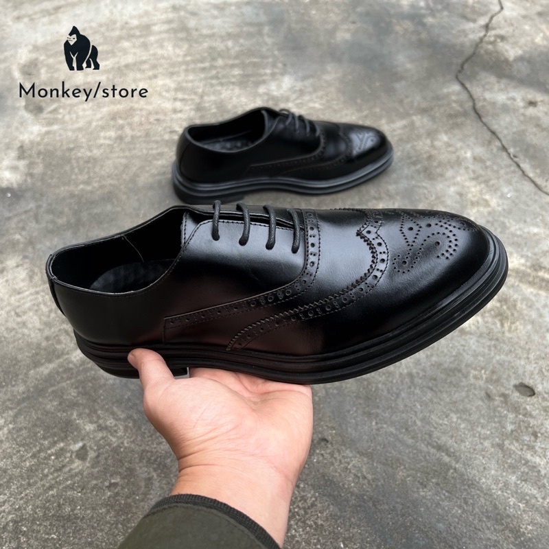 Giày da nam, Derby wingtip Da bò - Mã MK15 ( Ảnh và video độc quyền - Bảo hành 12 tháng )