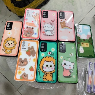 Ốp Oppo A55 4G viền dẻo,lưng bóng kính in hình kute,viền bảo vệ camera.