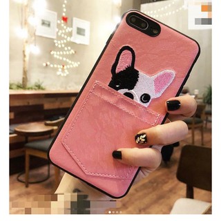 Ốp iphone/ốp lưng chó có ngăn đựng tiền(Có ảnh thật)