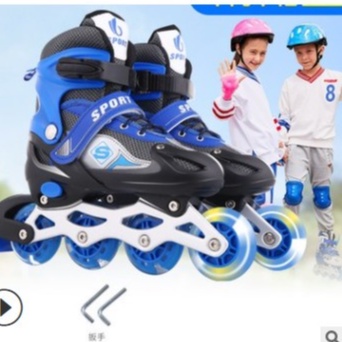 Giày patin trượt Sport dành cho trẻ em người lớn có thể điều chỉnh to nhỏ batin batanh tặng cánh