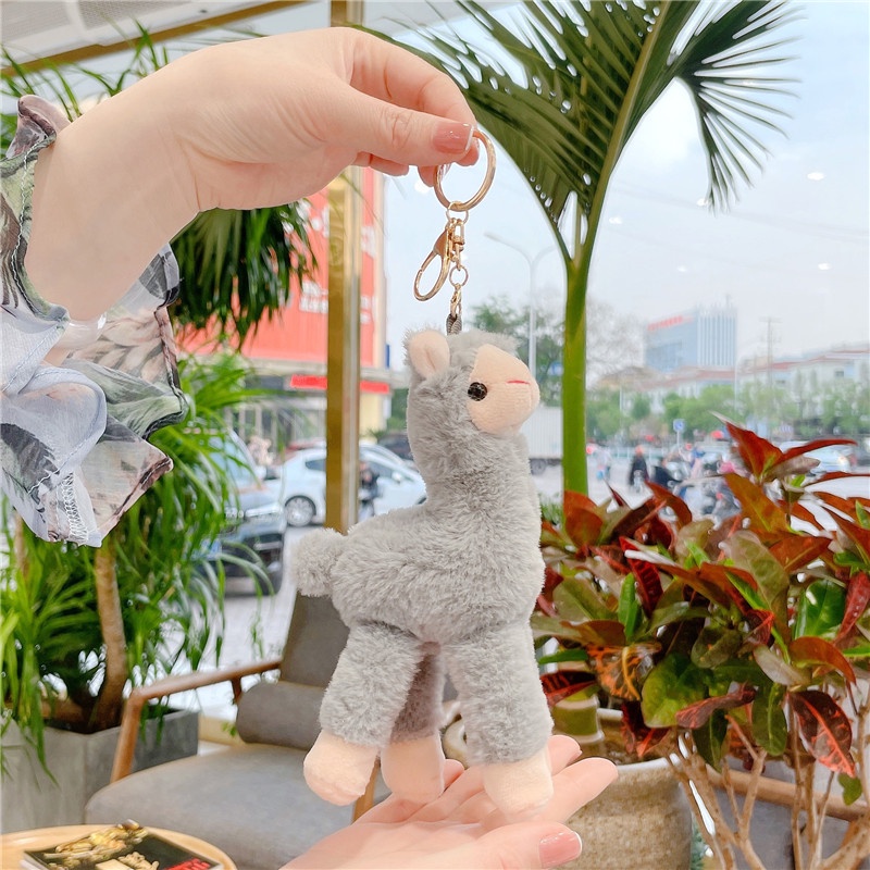 Móc Khóa Hình Lạc Đà Alpaca Nhồi Bông Đáng Yêu