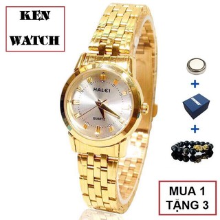 Đồng Hồ HALEI Thời Trang Nữ 2019 + Tặng Vòng Phong Thủy May Mắn + Pin Dự Phòng