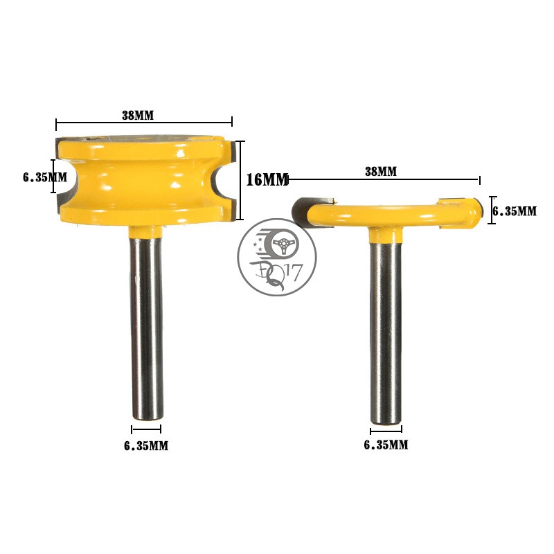 [ BỘ 2 MŨI PHAY CẮT MỘNG CHỮ T HÌNH CUNG COS 6LY3 12LY7 ] BỘ MŨI SOI CẮT GHÉP HÌNH CUNG, DỤNG CỤ CHẾ BIẾN GỖ