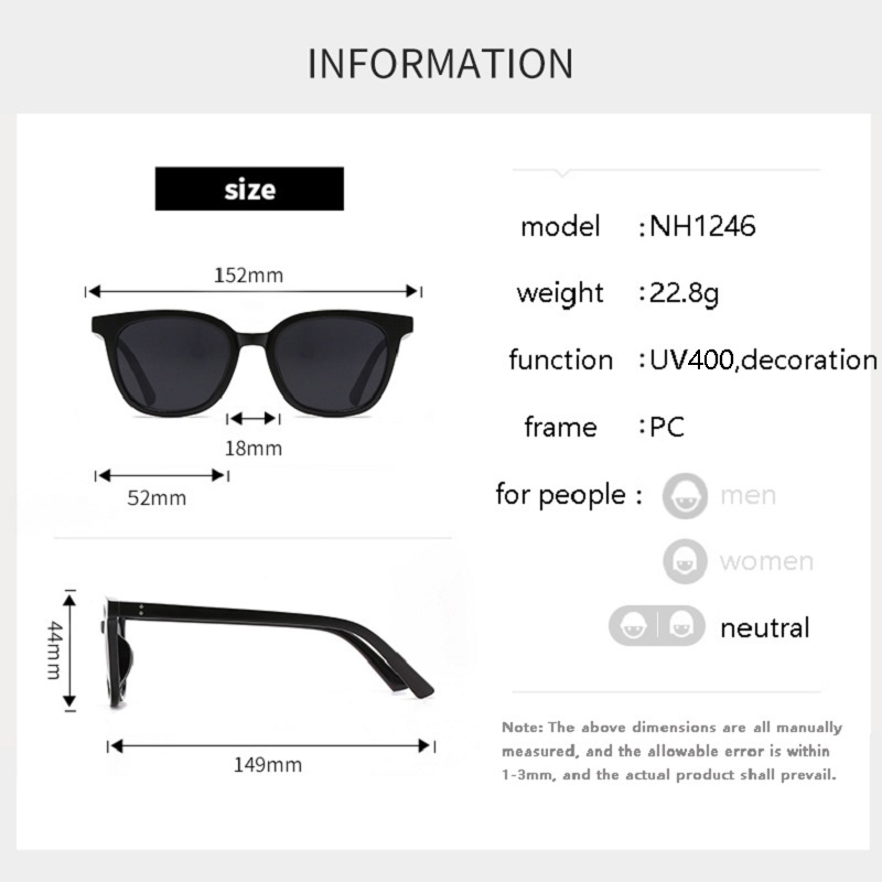 Kính Mát Gọng Vuông Màu Nâu Đen Thời Trang Mới GM