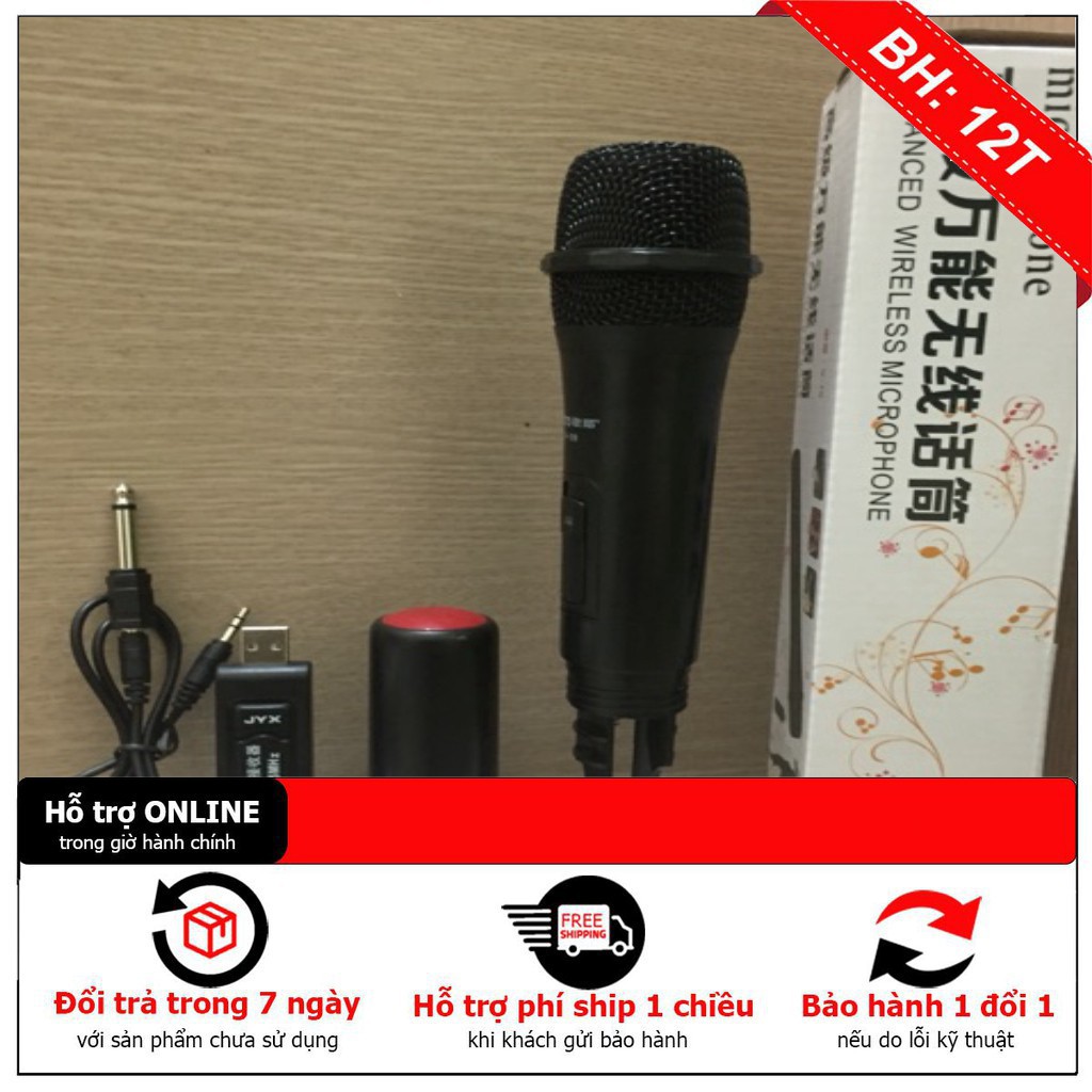 [ HÀNG CHẤT LƯỢNG] MIC KHÔNG DÂY V10 cho loa kéo Tặng Pin- micro không dây tương thích các dòng có mic cổng 6.5 - Giá tố