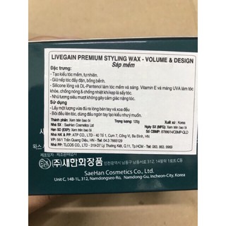 Sáp vuốt tóc tạo kiểu mềm, cứng Livegain
