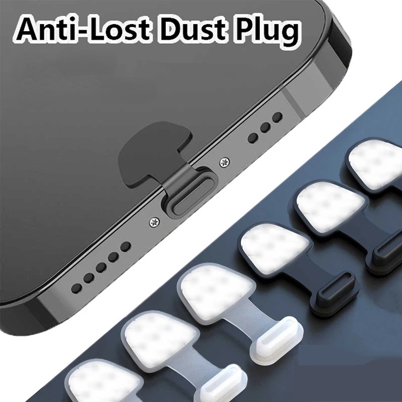 Set 2 Nắp Silicon Chống Bụi Chống Mất Cho Cổng Sạc Điện Thoại