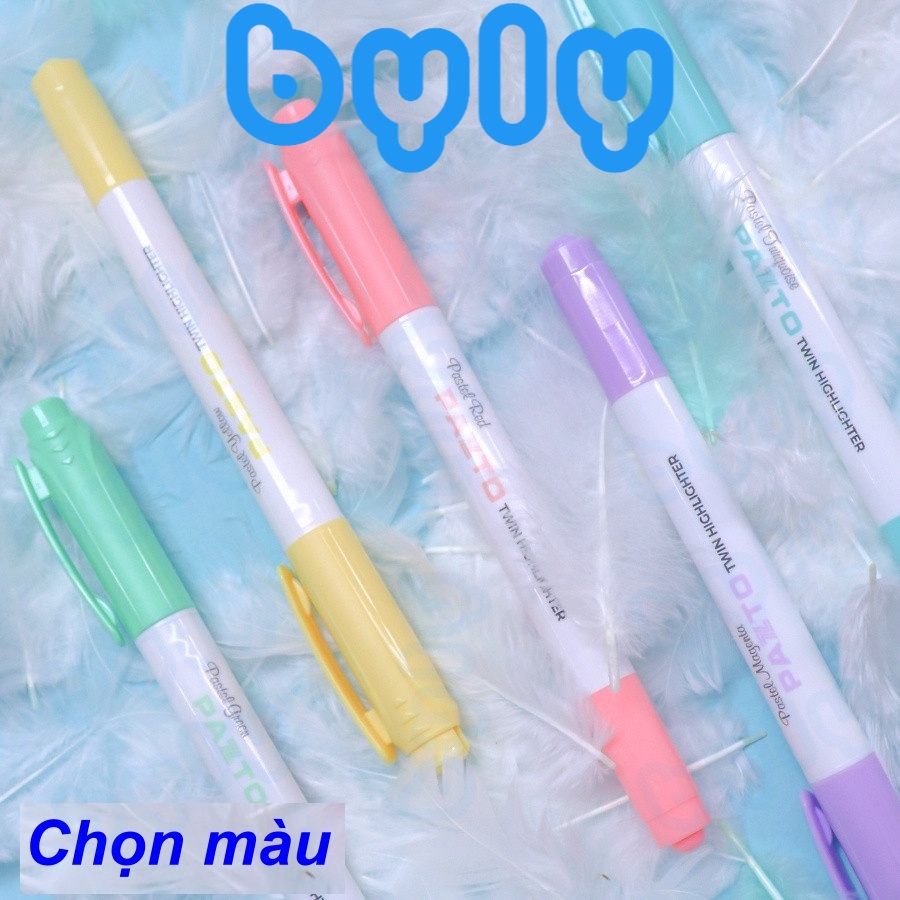 Bút dạ quang tông màu pastel nhẹ nhàng 2 đầu HL-016 𝑻𝒉𝒊𝒆̂𝒏 𝑳𝒐𝒏𝒈 - ByLy Store