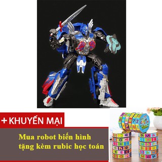 (Tặng rubic) Robot biến hình ôtô Transformer mẫu Optimus Prime HB-H0001 mẫu cao cấp- Cho bé thỏa sức sáng tạo