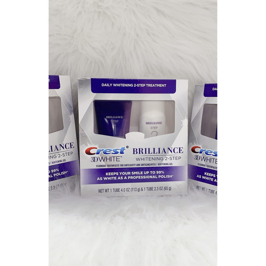 Bộ đôi kem đánh răng Crest 3D White Brilliance 2 Step Toothpaste