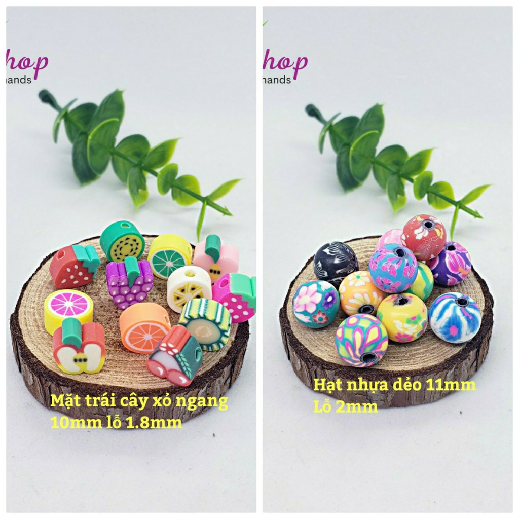 Hạt nhựa dẻo - trái cây xỏ làm vòng handmade (Giá/gói 10 cái)