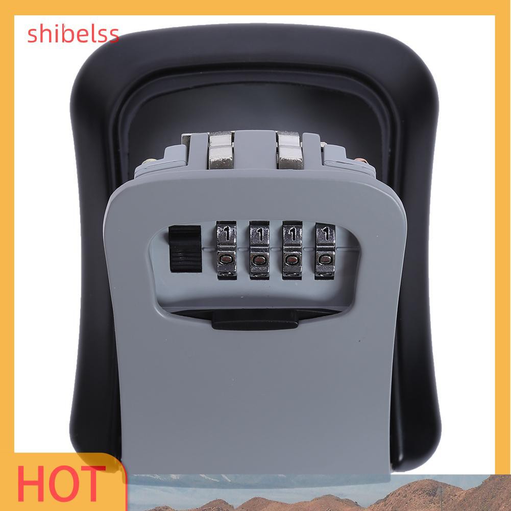 （ʚshibelss）4 Digit Combination Key Safe Security Storage Box Lock Wall Mount Organizer