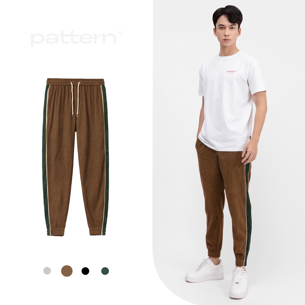 [Mã FATREND2810 giảm đến 30k tối đa 99k] Quần Jogger nhung tăm phối sọc PATTERN PQ014