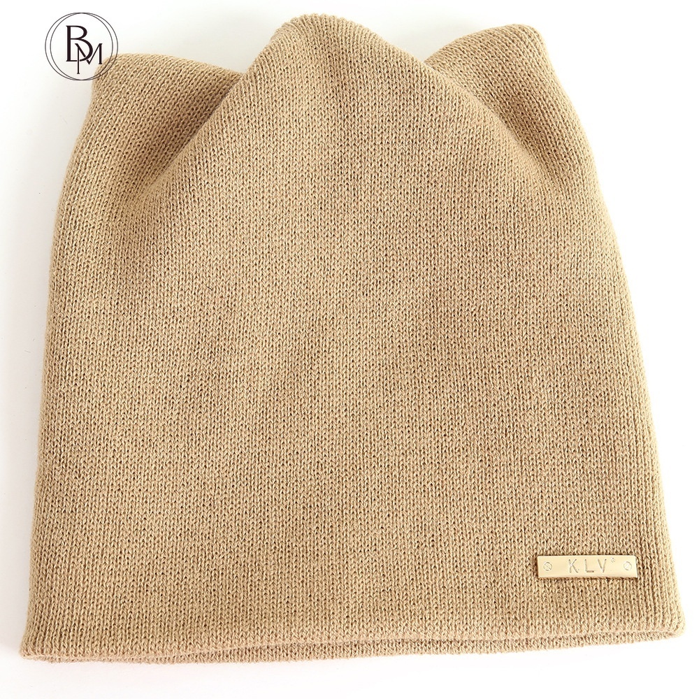 Mũ len BANMA phong cách tai mèo màu sắc nhã nhặn