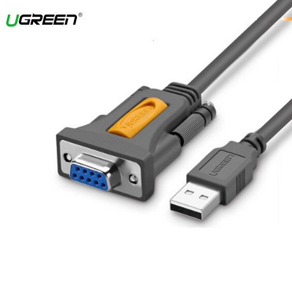 Cáp Chuyển USB to Com RS232 Cổng Âm Chính Hãng Ugreen 20201 CR204 Dài 1m5 Cao Cấp