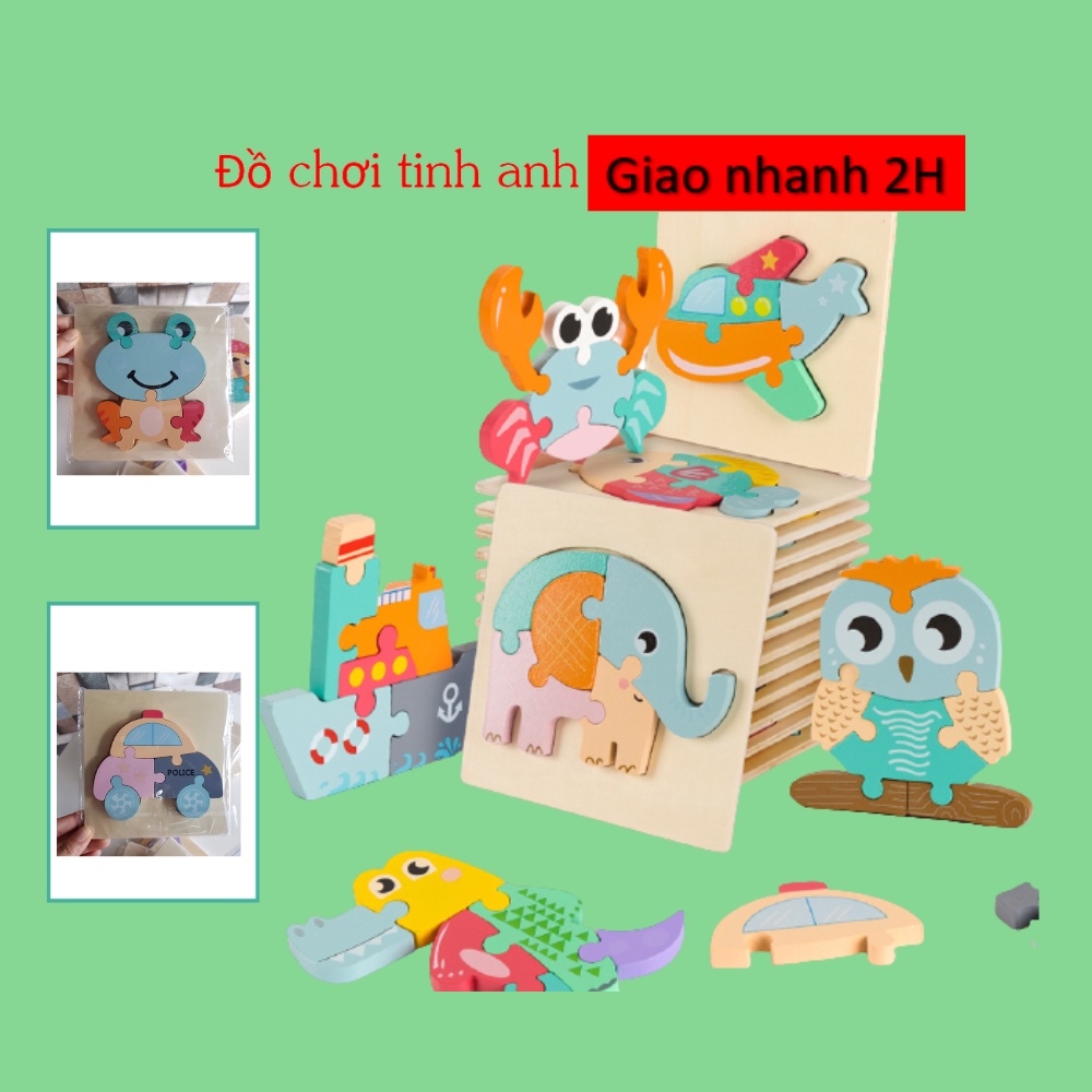 Đồ chơi gỗ - Ghép hình gỗ xếp hình 3d siêu đẹp cho bé - Được chọn hình