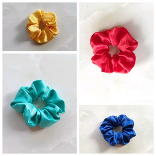 Cột tóc scrunchies mẫu trơn phi bóng