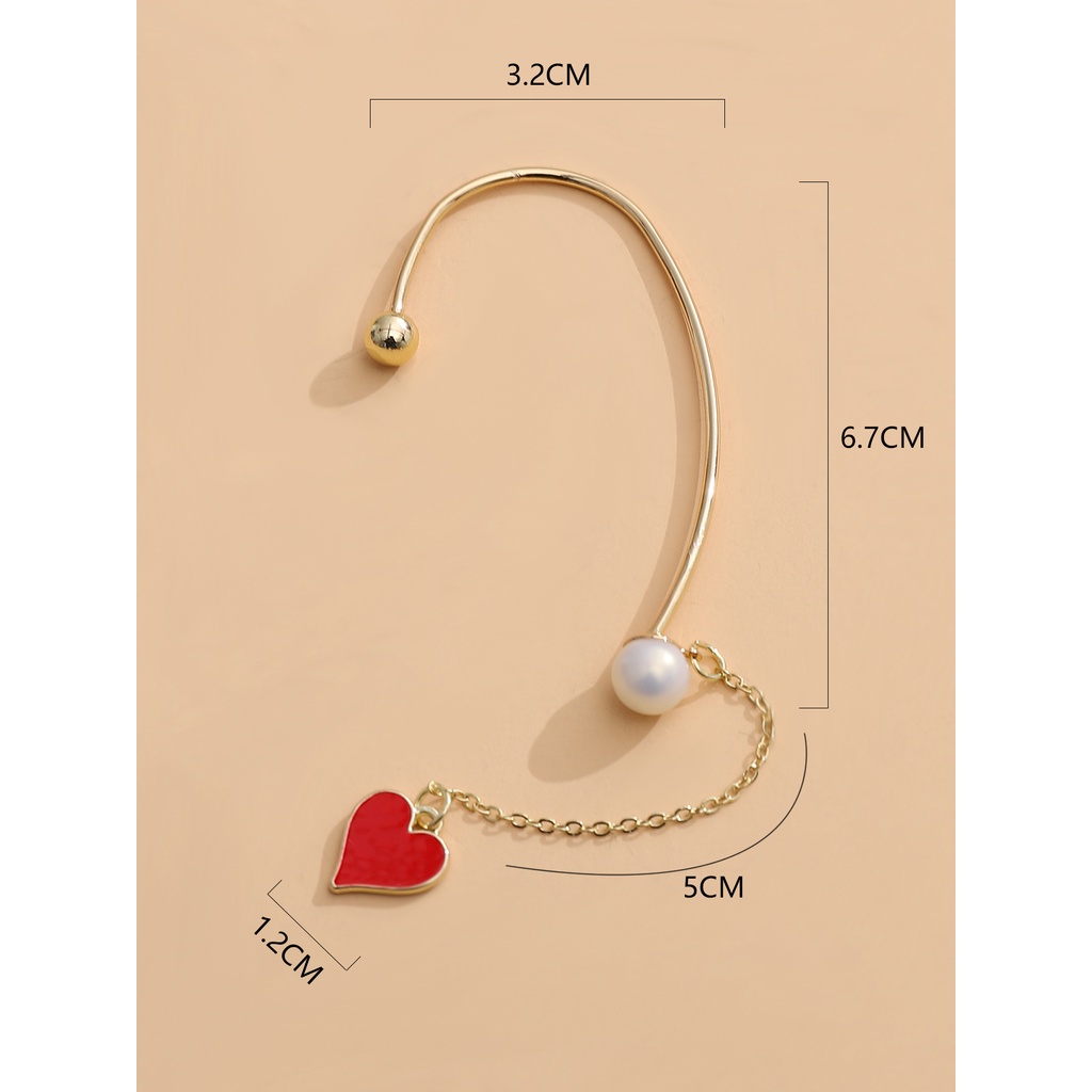 1 Khuyên Tai Tua Rua Hình Trái Tim Phong Cách retro Thời Trang Cho Nữ