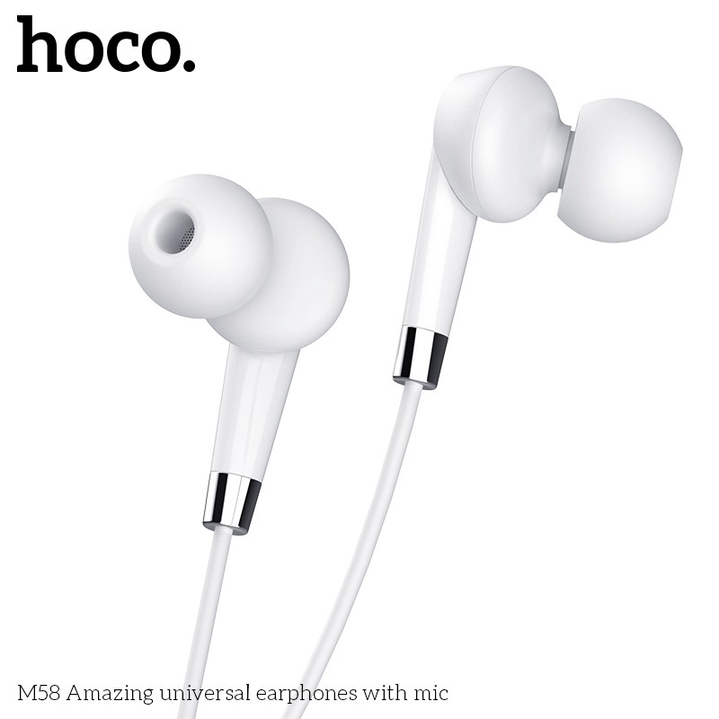 Tai nghe nhét tai HOCO M58 phích cắm 3.5mm dài 1.2m với dây TPE đàn hồi cao