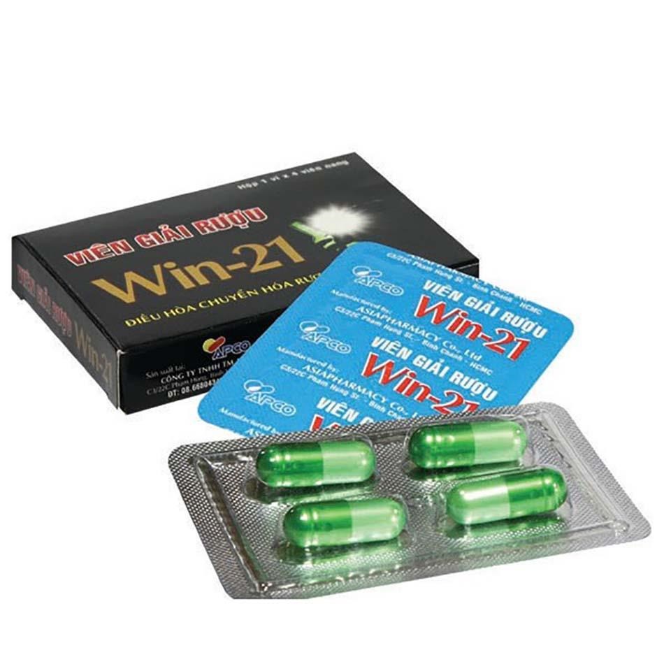 Viên uống giải say WIN 21 - Hộp 14 hộp nhỏ 4 viên