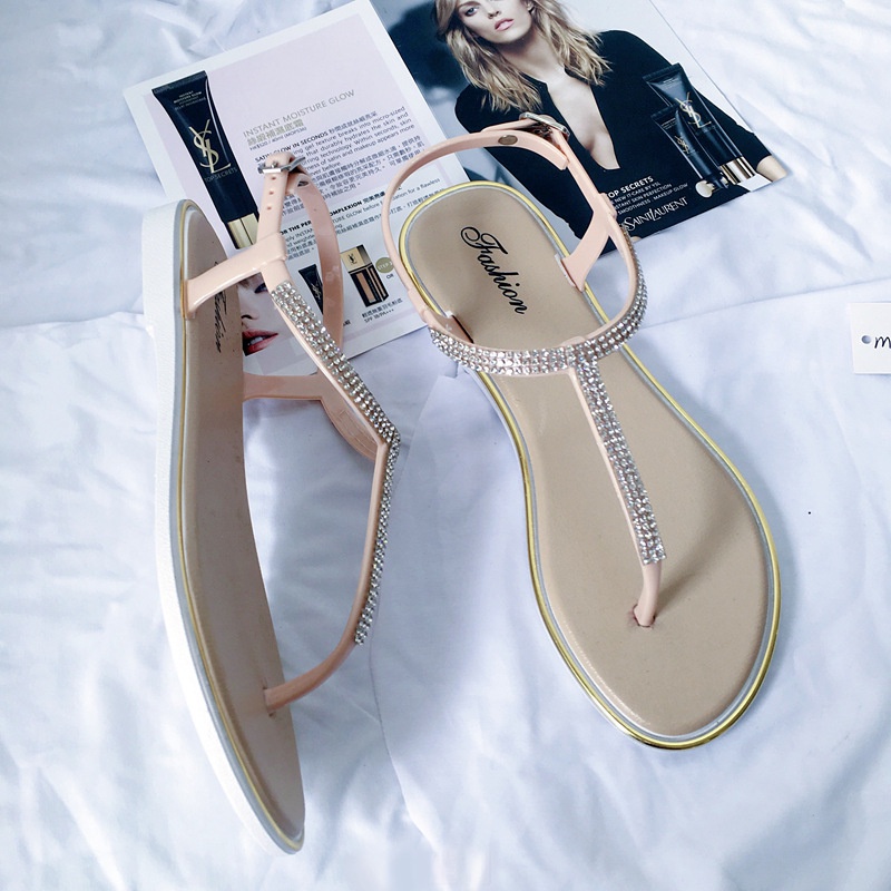 Sandal Dép Xỏ Ngón Nữ Đế Bằng Dày Mùa Hè Xuân Thu Chống Trơn Bánh Mì Mũi Tròn Quai Kẹp Đi Chơi Làm Đi Biển Tông Lê Bệt