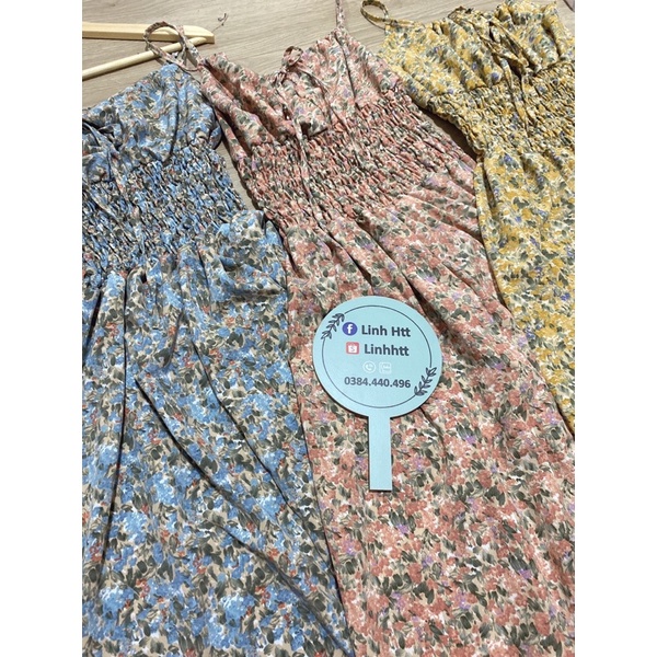 MAXI LỤA 2 dây bông nhúng eo dễ thương