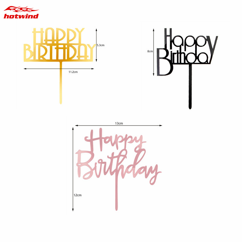 HW Chữ Happy Birthday Gắn Trang Trí Bánh Kem Độc Đáo