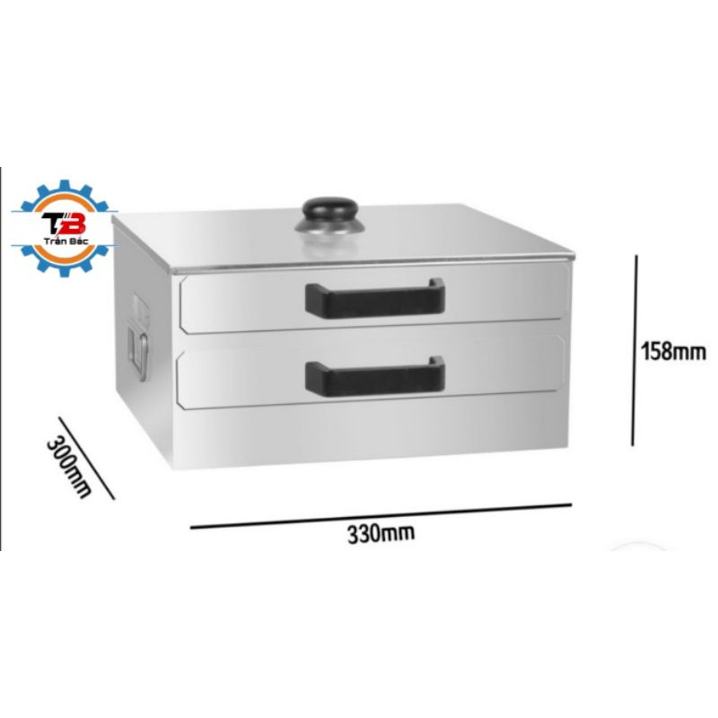 Tủ hấp bánh cuốn 2 tầng inox,khay hấp bánh cuốn,bánh mượt inox(TẶNG KÈM 1KHAY)