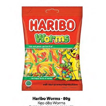 Kẹo dẻo hình sâu Haribo Worms 80g