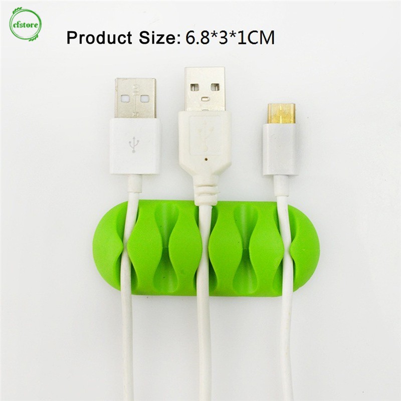 CF 1Pcs Cable Winder Earphone Cable Organizer Wire Storage Silicon Holder Clips
