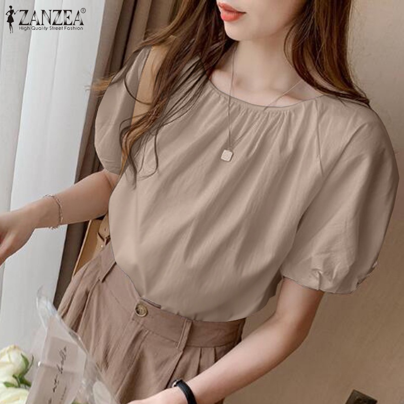 Áo tay lửng Zanzea cổ tròn phong cách Hàn Quốc trẻ trung sành điệu cho nữ