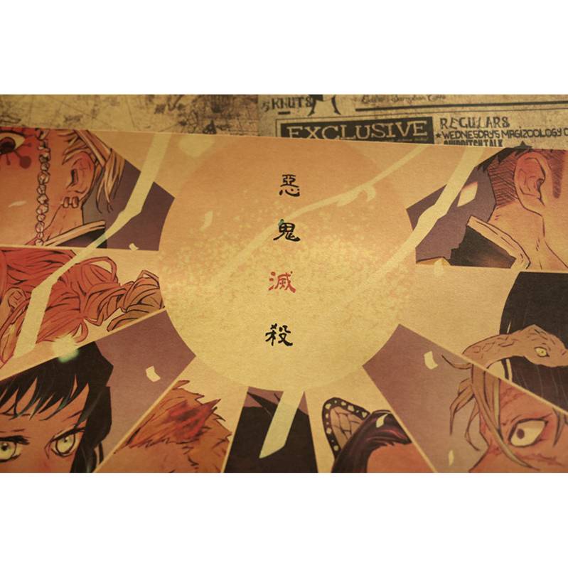 Áp phích treo tường trang trí in hình anime Demon Slayer