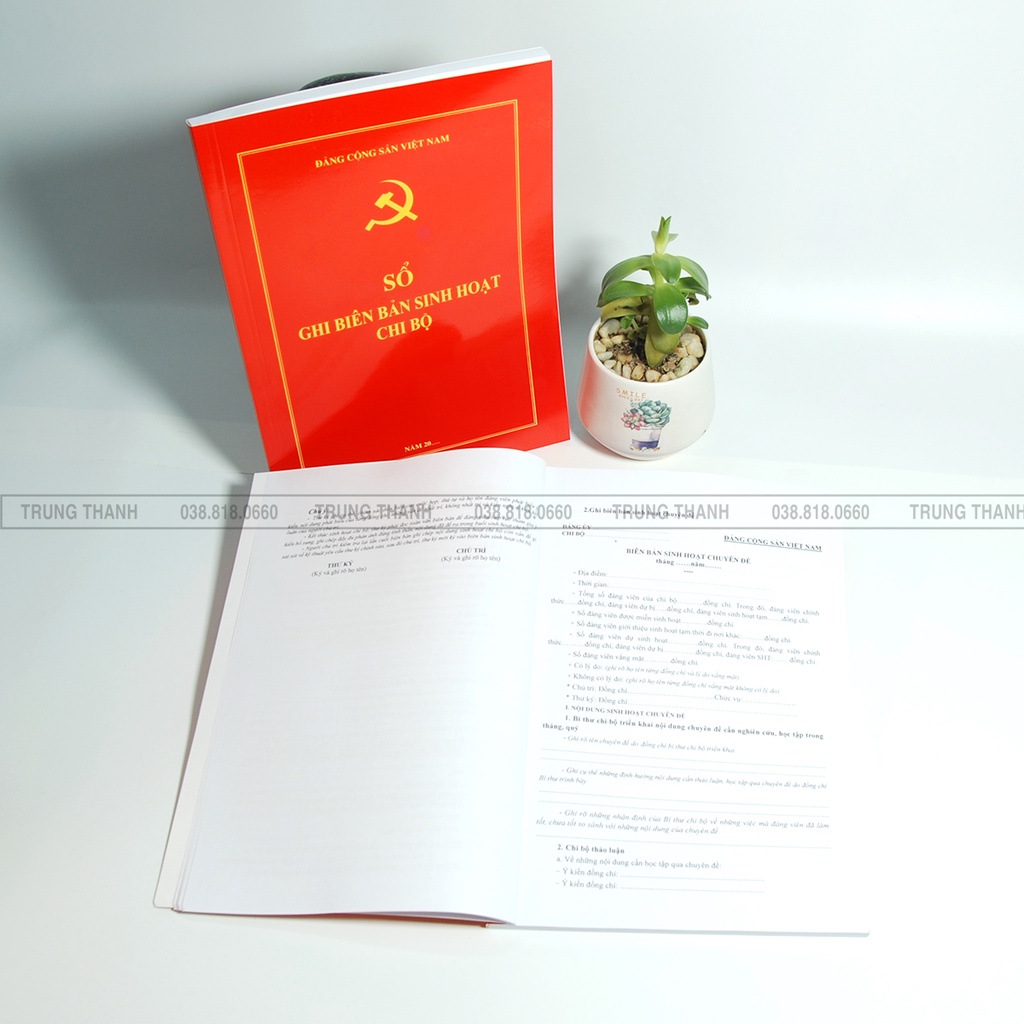 Sổ ghi biên bản sinh hoạt Chi bộ