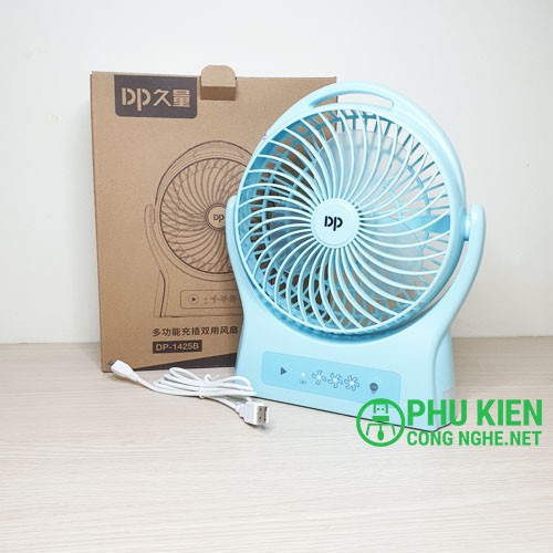 QUẠT SẠC MINI KÈM ĐÈN PIN DP-1423C