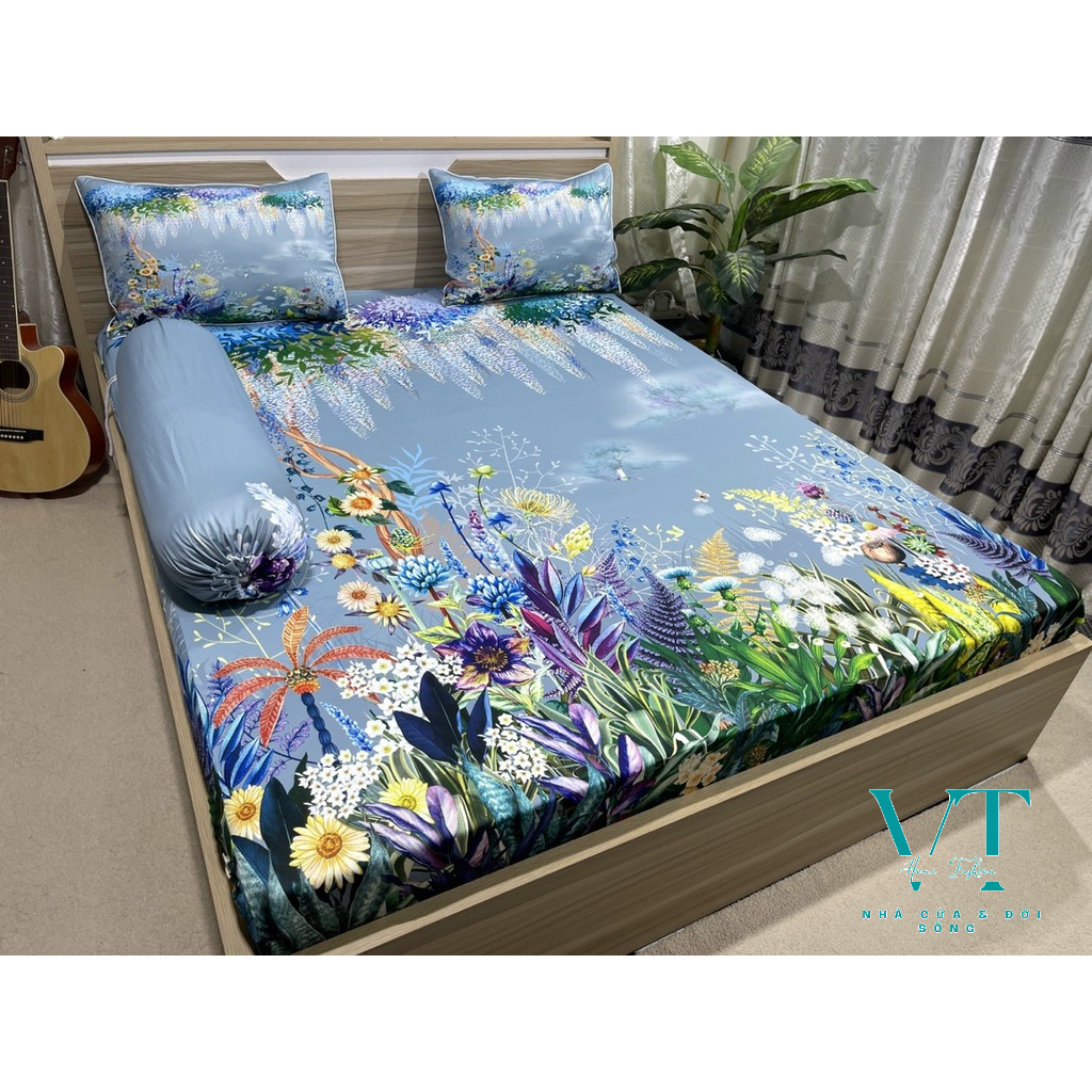 Bộ Chăn Ga Thun Lạnh Ý 5D