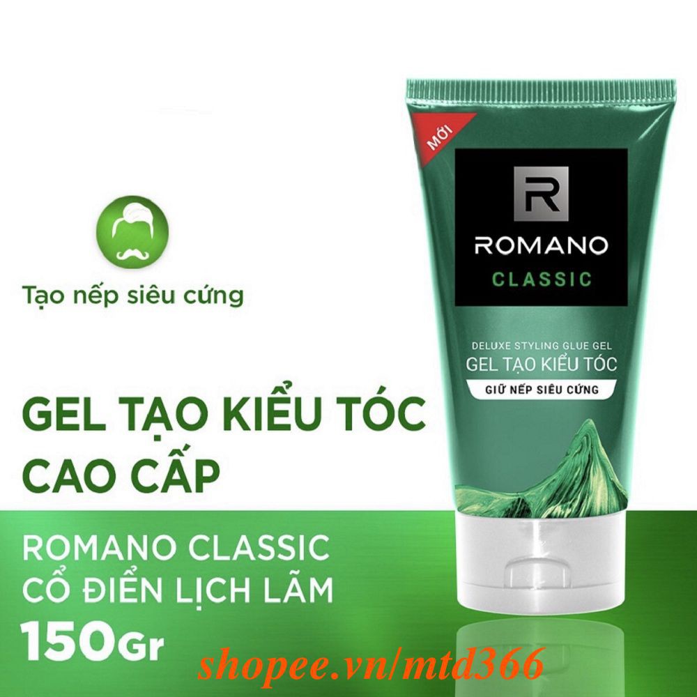 Gel Vuốt Tóc 150g Romano Classic Giữ Nếp Siêu Cứng