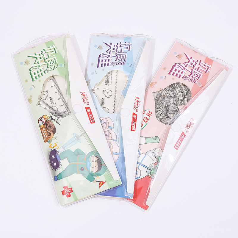 Bộ 4 thước kẻ tam giác nhiều màu tùy chọn phong cách Hàn Quốc dành cho học sinh