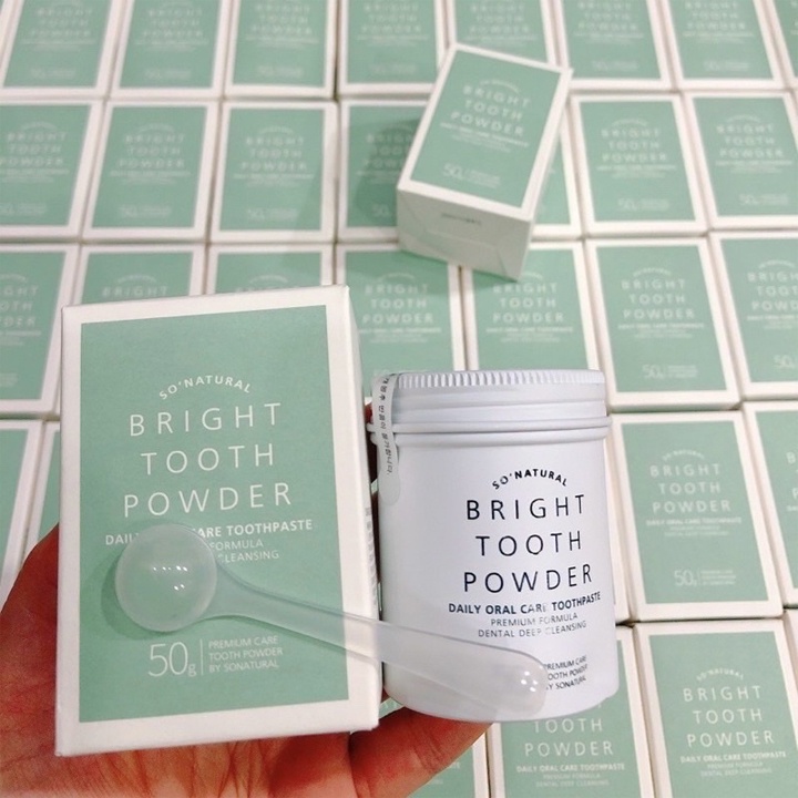 Bột Đánh Trắng Răng Bring Tooth Powder So Natural, Bột Đánh Răng Than Hoạt Tính Hàn Quốc 50g Giúp Răng Trắng Sáng