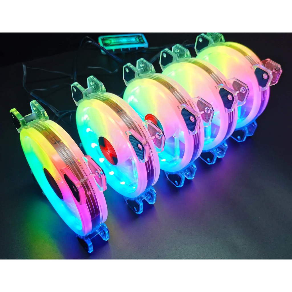 Quạt Tản Nhiệt, Fan Coolmoon X2 Led RGB 16 Triệu Màu, 366 Hiệu Ứng - Đồng Bộ Hub