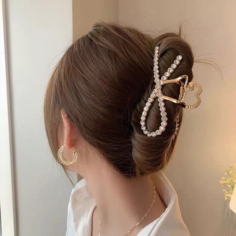 Kẹp Tóc Kim Loại Đính Hạt Ngọc Trai Đơn Giản Thời Trang Hàn Quốc Cho Nữ