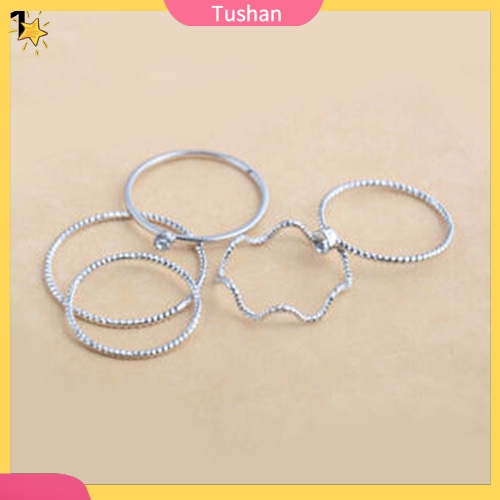 Bộ 5 nhẫn đeo tay thiết kế sáng tạo cho nữ