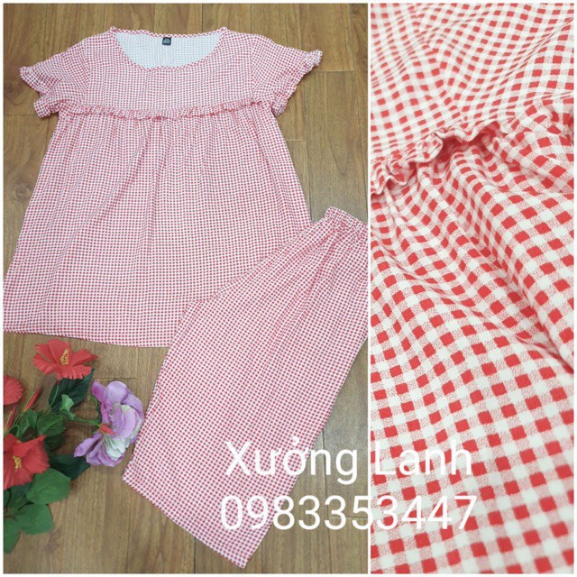 Giá buôn Bộ lanh nữ lửng mặc ở nhà,☘  dáng trẻ trung, chất mát, nhiều họa tiết mát, trẻ trung | BigBuy360 - bigbuy360.vn