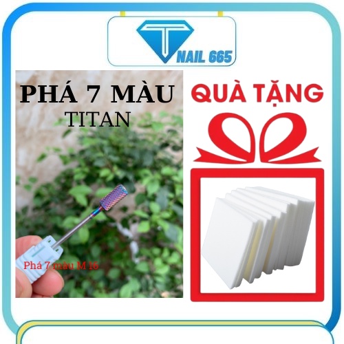 Đầu mài phá sơn gel , móng bột . Đầu mài phá 7 màu TI TAN