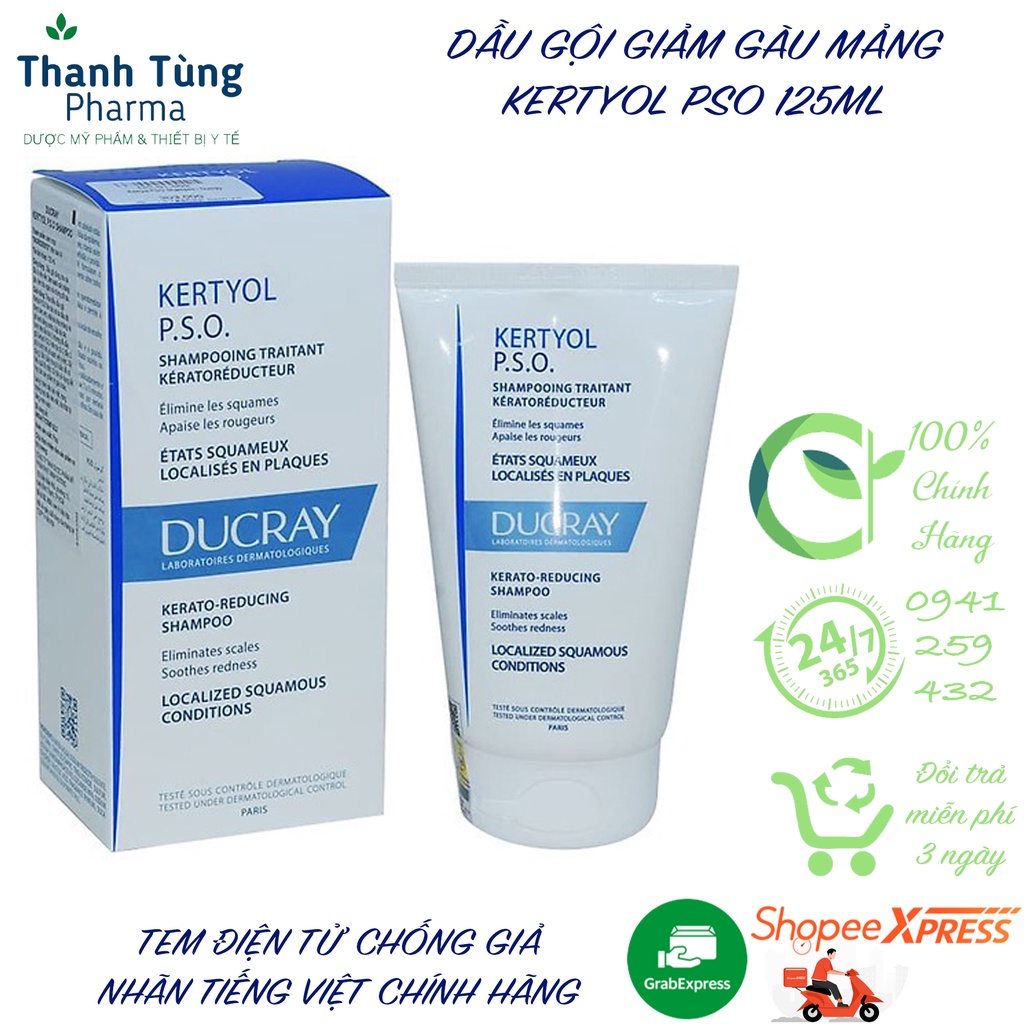 Dầu gội giảm gàu Kertyol PSO Shampoo - Ducray 125ml