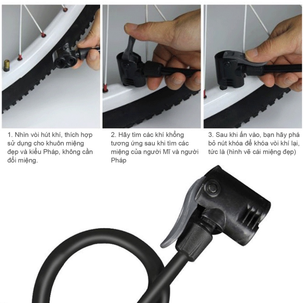 Bơm đạp chân mini đa năng đút cốp xe, cố đồng hồ đo áp suất, bơm chuyên dụng, ô tô, xe máy, xe đạp, bóng bay