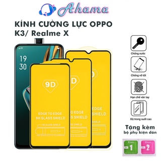 Kính cường lực Oppo K3 Realme X full màn độ bền cao chống trầy xước rơi vỡ màn hình tặng kèm khăn lau màn hình