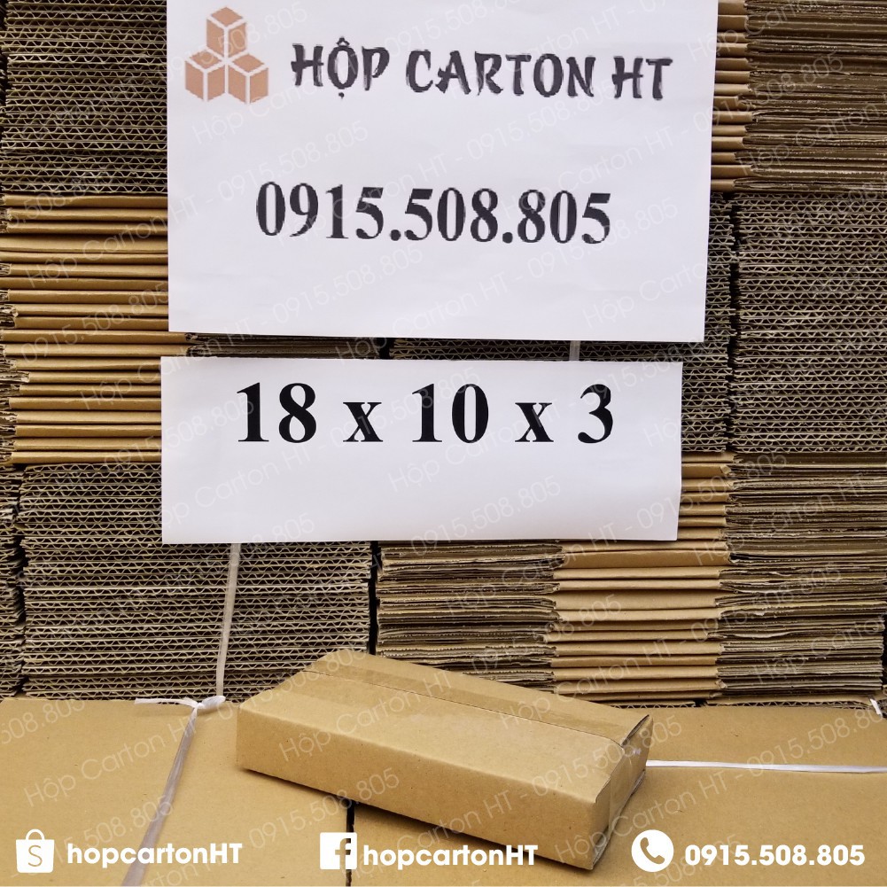 18x10x3 Combo 100 hộp carton ( Freeship Hà Nội )