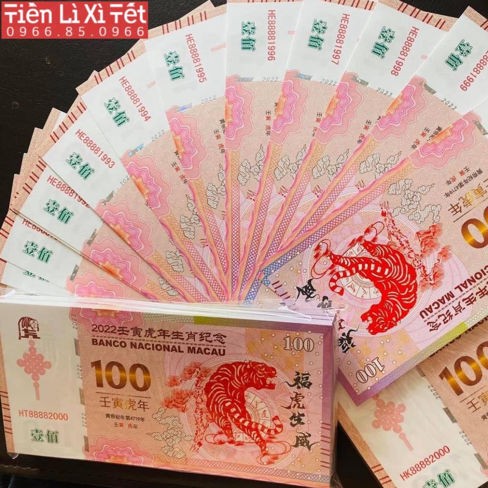 Tiền Con Hổ Cọp MaCao 100 - Lì Xì Tết 2022