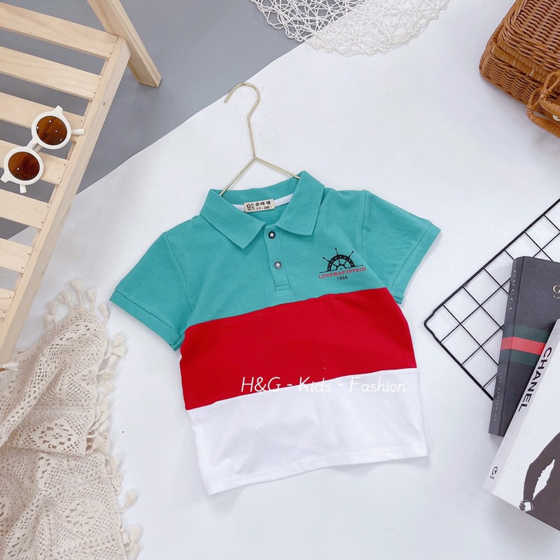 (jean baby kho sỉ) áo cộc tay cổ polo cho bé trai size 20-32kg